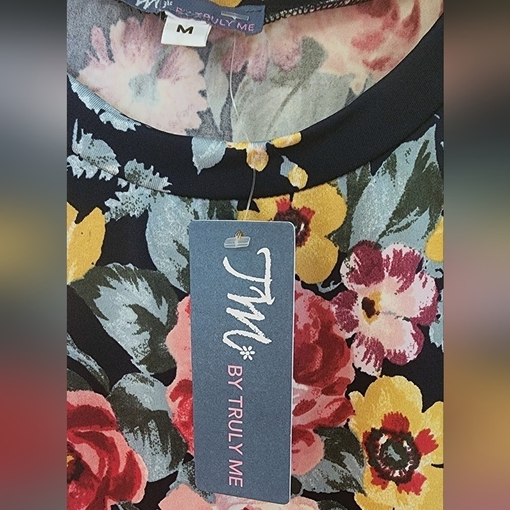 TM by Truly Me Women's Floral Print Dress Medium - New With Tags - Picture 3 of 4
